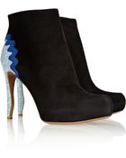 Nicholas Kirkwood Glitter-Finished Suede Ankle Boots - Lyst