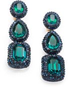 Oscar de la Renta Jewel Drop Clipon Earrings - Lyst
