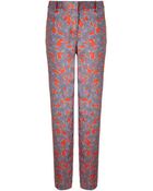 Thakoon Addition Orange Print Seamed Trousers - Lyst