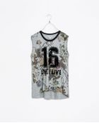 Zara Floral T-Shirt - Lyst
