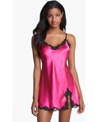 In Bloom By Jonquil Lace Trim Satin Chemise - Lyst