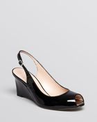 Stuart Weitzman Peep Toe Wedge Pumps Decoslinky - Lyst