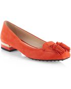 Tod's Suede Tassel Pumps - Lyst