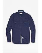 French Connection Dyed Twill Cotton Shirt - Lyst