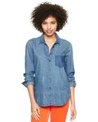 Gap 1969 Shadow Pocket Denim Shirt - Lyst