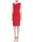 Roland Mouret Skiffins Asymmetric V-Neck Sheath Dress - Lyst