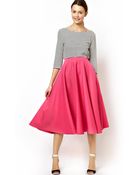 Asos Full Midi Skirt in Scuba - Lyst
