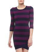 BCBGMAXAZRIA Kendall Striped Knit Dress - Lyst