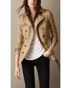 Burberry Peplum Trench Jacket - Lyst