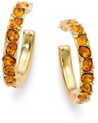 Kenneth Jay Lane Crystal Inset Hoop Earrings15 Inches - Lyst