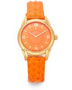 Versace Dafne Rose Gold Ip Stainless Steel & Elaphe Watch - Lyst