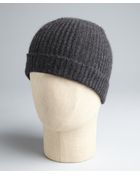 Portolano Charcoal Ribbed Cashmere Beanie - Lyst