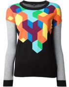 Tibi Geometric Knit Sweater - Lyst