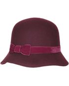 Topshop Velvet Bow Cloche Hat - Lyst