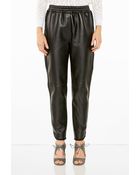 3.1 Phillip Lim Rouched Waist Leather Track Pants - Lyst