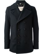 Burberry Brit Double-Breated Peacoat - Lyst