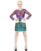 Caterina Gatta Printed Silk Satin Dress - Lyst
