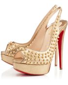 Christian Louboutin Lady Peep Sling Spikes - Lyst