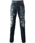 Dolce & Gabbana Distressed Loose Fit Jean - Lyst