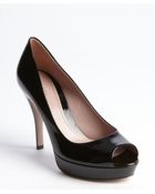 Gucci Black Patent Leather Peep Toe Platform Pumps - Lyst