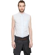 Maison Martin Margiela Sleeveless Cotton Poplin Shirt - Lyst
