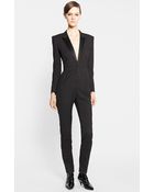 Saint Laurent Satin Collar Jumpsuit - Lyst