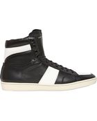 Saint Laurent Leather High Top Sneakers - Lyst