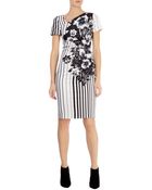 Karen Millen Graphic Stripe Print Dress - Lyst