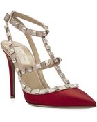 Valentino Satin Rockstud Sling Back Pump - Lyst