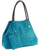 Big Buddha Crocodile Leather Tote - Lyst