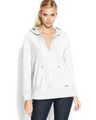 Michael Kors Longsleeve Hooded Terry Pullover - Lyst