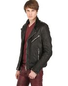 Balmain Double Zipped Leather Biker Jacket - Lyst