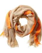 Banana Republic Heathered Stripe Scarf Oatmeal - Lyst