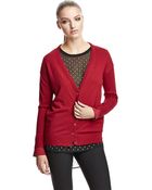 DKNY Long Sleeve Cardigan - Lyst