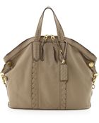 Oryany Cassie Whipstitch Panel Tote Khaki - Lyst