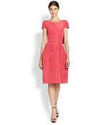 Oscar de la Renta Silk Bowback Dress - Lyst