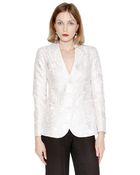 Emporio Armani Embroidered Habotai Silk Satin Jacket - Lyst