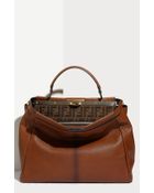 Fendi Peekaboo Large Goatskin Leather Satchel - Lyst