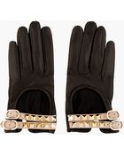 Valentino Black Leather Rockstud Driving Gloves - Lyst