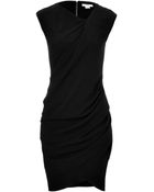 Helmut Lang Crepe Asymmetrical Drape Dress - Lyst