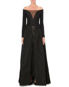 Alessandra Rich Brocade and Lace Gown - Lyst