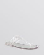 Stuart Weitzman Thong Jelly Flats - Mermaid - Lyst