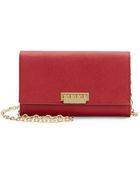 Zac Zac Posen Saffiano Leather Shoulder Wallet - Lyst