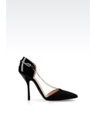 Giorgio Armani Pump In Suede And Patent With Chain - Lyst