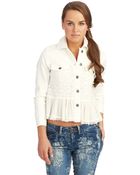 Free People Denim And Lace Jacket - Lyst
