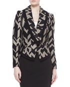 Badgley Mischka Collection Geometric Crepe Jacket - Lyst