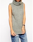 Asos Sweater Vest in Alpaca with Roll Neck - Lyst