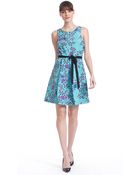 Plenty By Tracy Reese Belted Floral Print Dress - Lyst