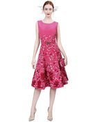 Oscar de la Renta Sleeveless Floral Embroidered Dress - Lyst