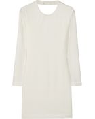 Iro Gaia Open-Back Leather-Trimmed Crepe Mini Dress - Lyst